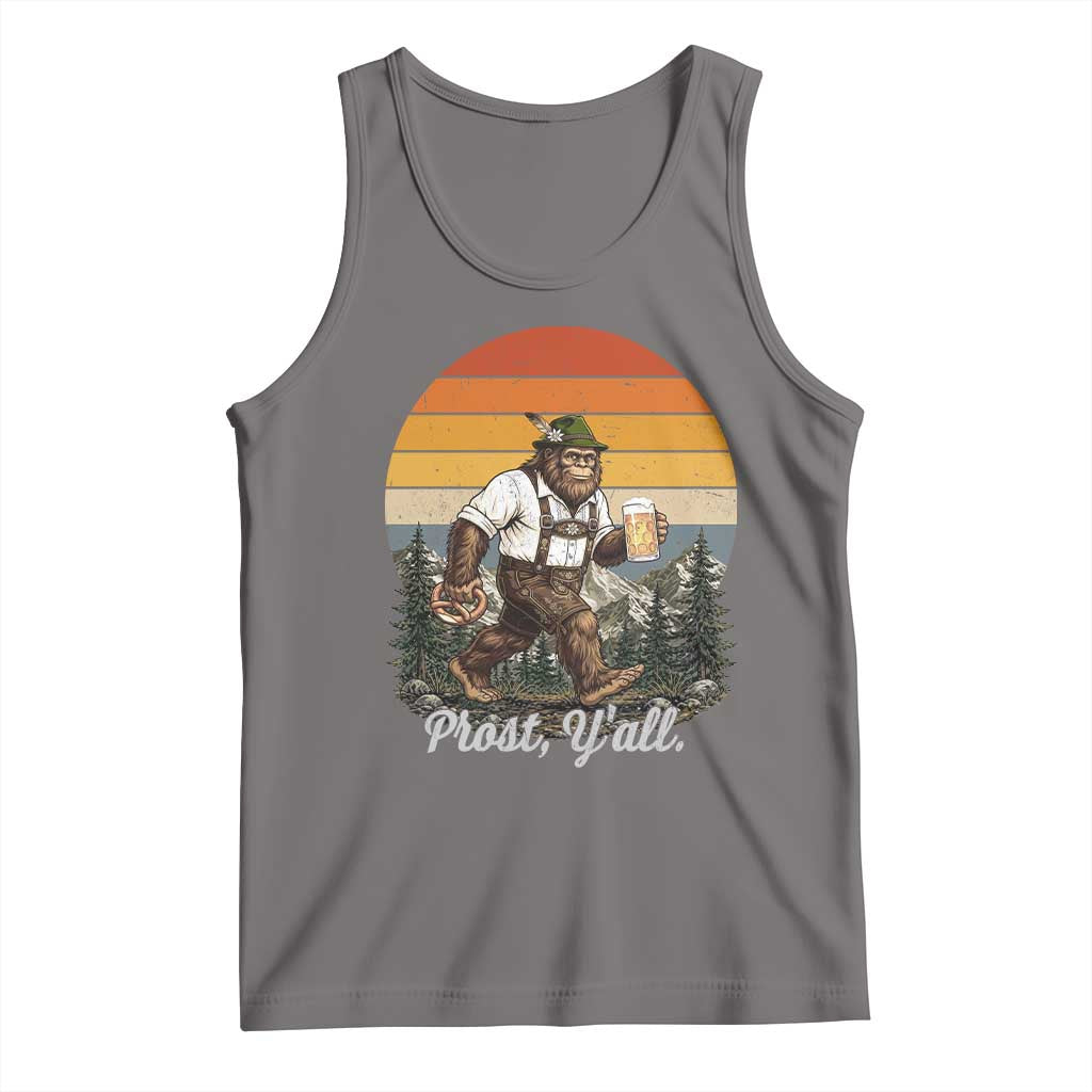 Prost Yall Bigfoot Tank Top Vintage Oktoberfest Beer Lover Sasquatch Gift