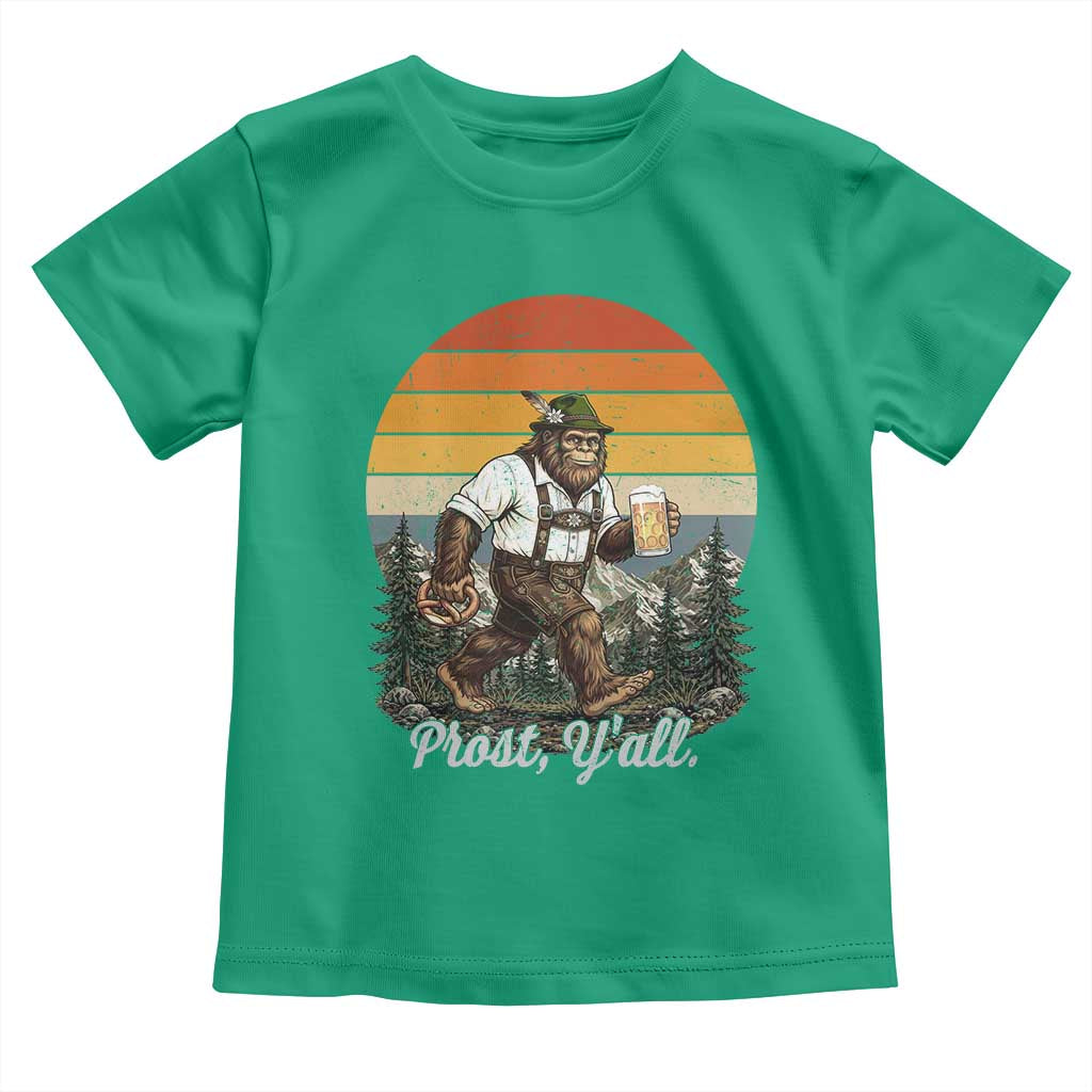 Prost Yall Bigfoot Toddler T Shirt Vintage Oktoberfest Beer Lover Sasquatch Gift