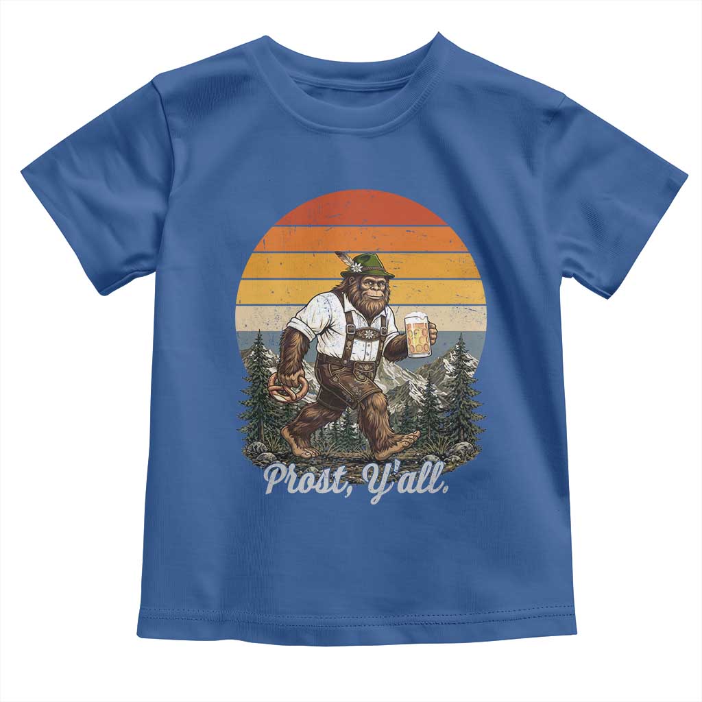 Prost Yall Bigfoot Toddler T Shirt Vintage Oktoberfest Beer Lover Sasquatch Gift
