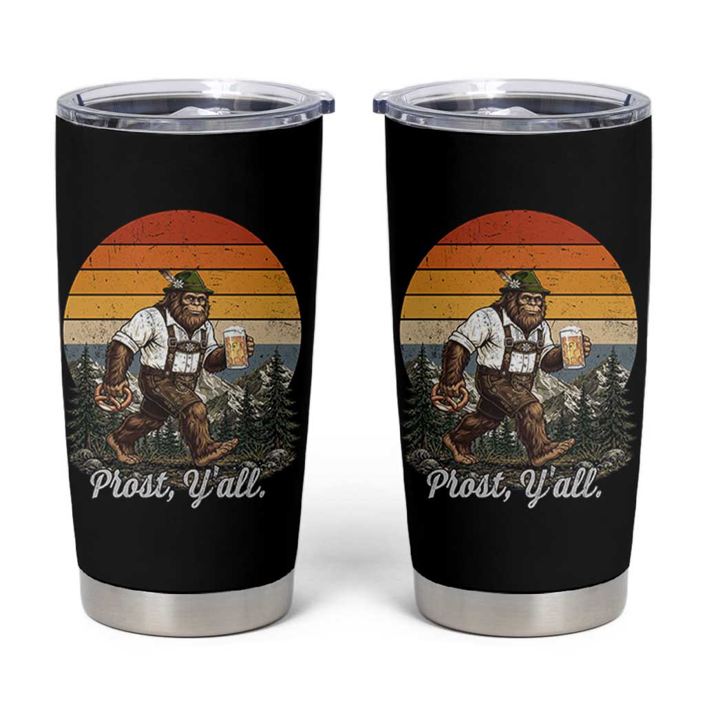 Prost Yall Bigfoot Tumbler Cup Vintage Oktoberfest Beer Lover Sasquatch Gift