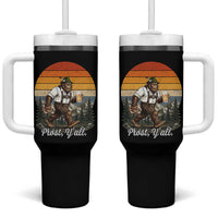 Prost Yall Bigfoot Tumbler With Handle Vintage Oktoberfest Beer Lover Sasquatch Gift