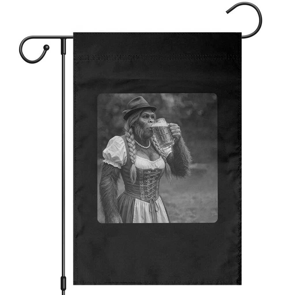 Bigfoot Oktoberfest Garden Flag Vintage Dirndl German Beer Festival Humor
