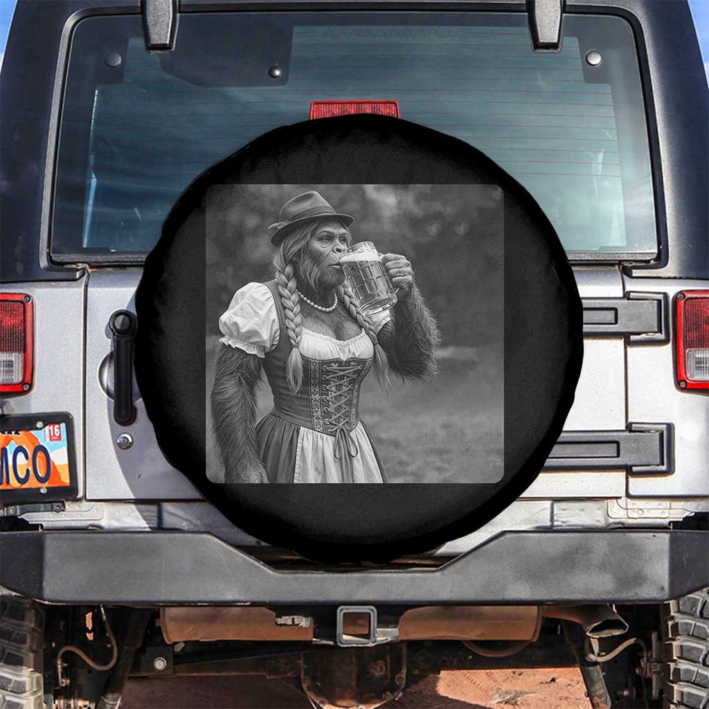 Bigfoot Oktoberfest Spare Tire Cover Vintage Dirndl German Beer Festival Humor