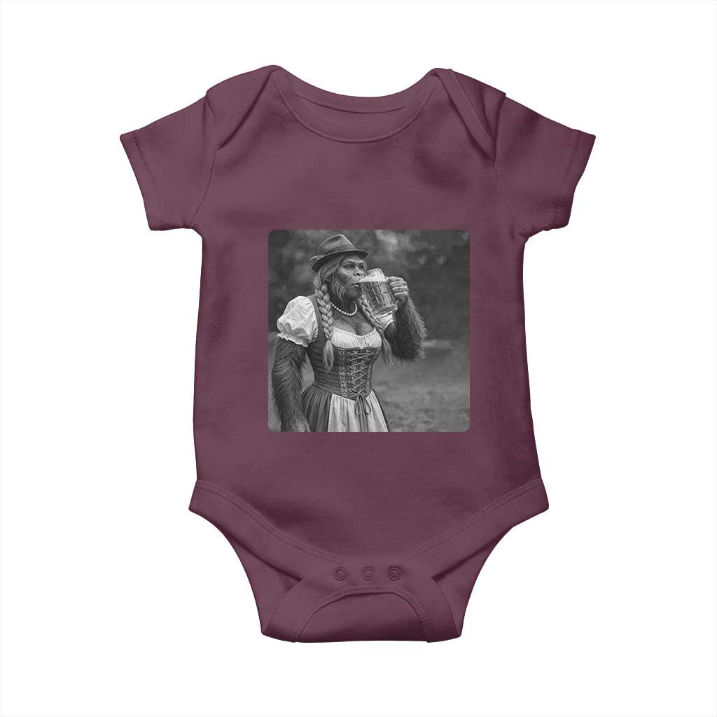 Bigfoot Oktoberfest Baby Onesie Vintage Dirndl German Beer Festival Humor
