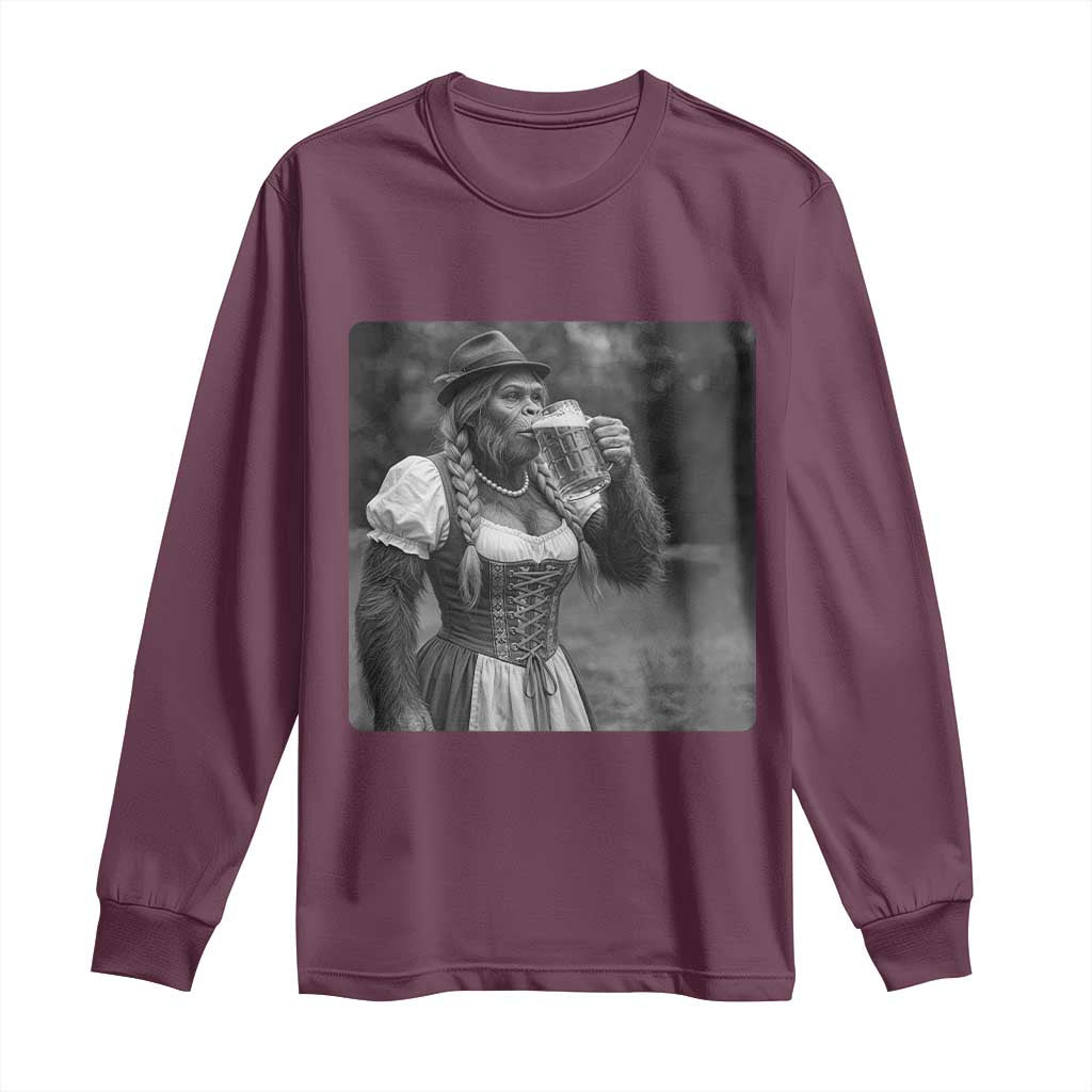 Bigfoot Oktoberfest Long Sleeve Shirt Vintage Dirndl German Beer Festival Humor