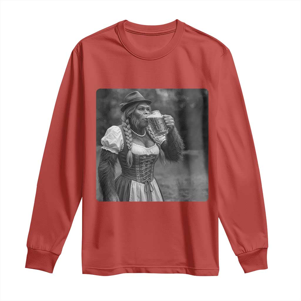 Bigfoot Oktoberfest Long Sleeve Shirt Vintage Dirndl German Beer Festival Humor