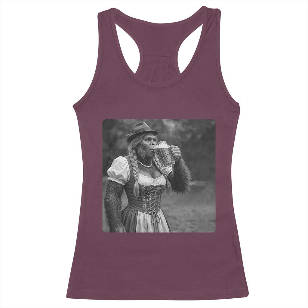 Bigfoot Oktoberfest Racerback Tank Top Vintage Dirndl German Beer Festival Humor
