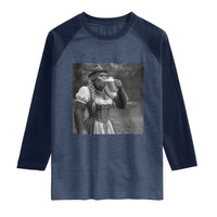 Bigfoot Oktoberfest Raglan Shirt Vintage Dirndl German Beer Festival Humor