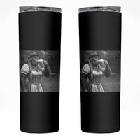 Bigfoot Oktoberfest Skinny Tumbler Vintage Dirndl German Beer Festival Humor