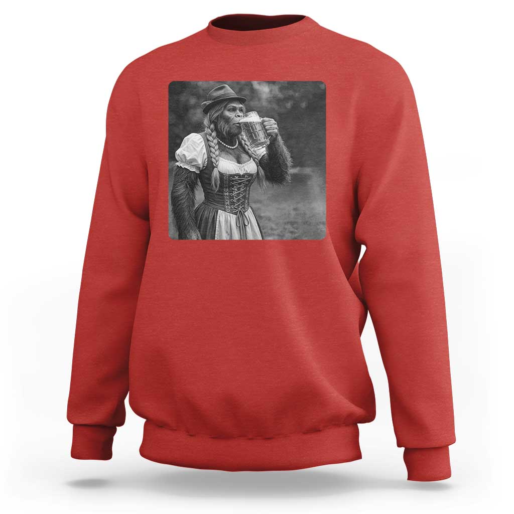 Bigfoot Oktoberfest Sweatshirt Vintage Dirndl German Beer Festival Humor