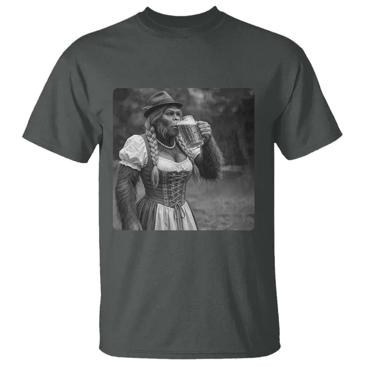 Bigfoot Oktoberfest T Shirt Vintage Dirndl German Beer Festival Humor