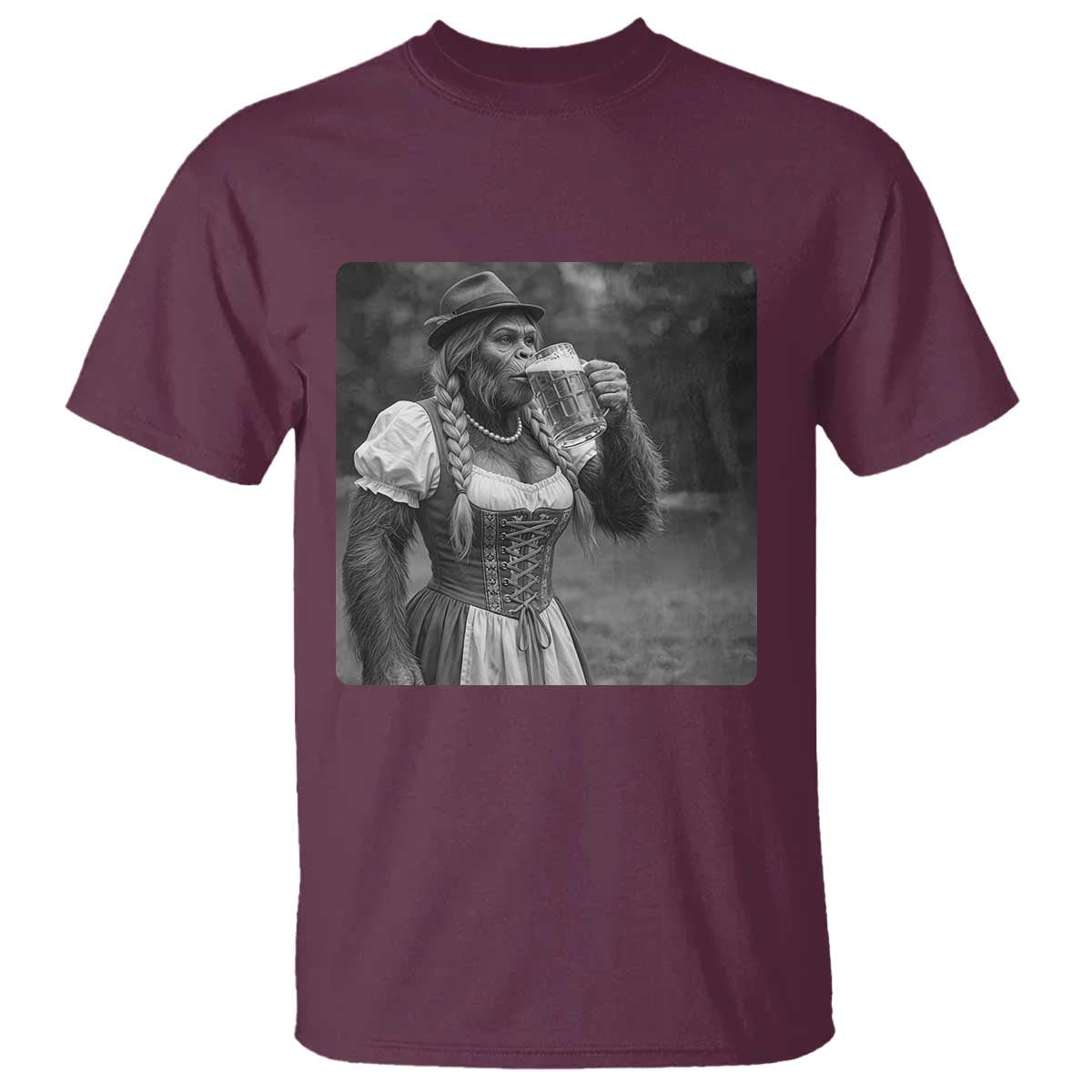 Bigfoot Oktoberfest T Shirt Vintage Dirndl German Beer Festival Humor