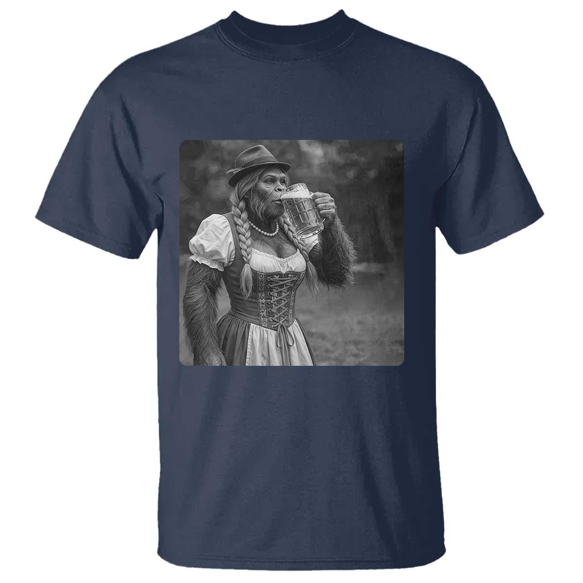 Bigfoot Oktoberfest T Shirt Vintage Dirndl German Beer Festival Humor