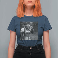 Bigfoot Oktoberfest T Shirt For Women Vintage Dirndl German Beer Festival Humor