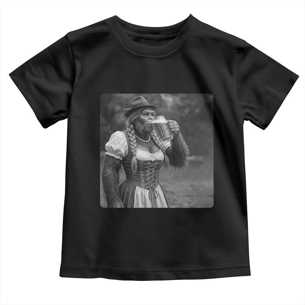 Bigfoot Oktoberfest Toddler T Shirt Vintage Dirndl German Beer Festival Humor