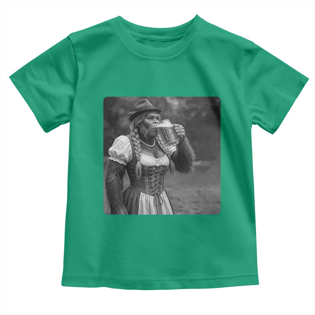 Bigfoot Oktoberfest Toddler T Shirt Vintage Dirndl German Beer Festival Humor