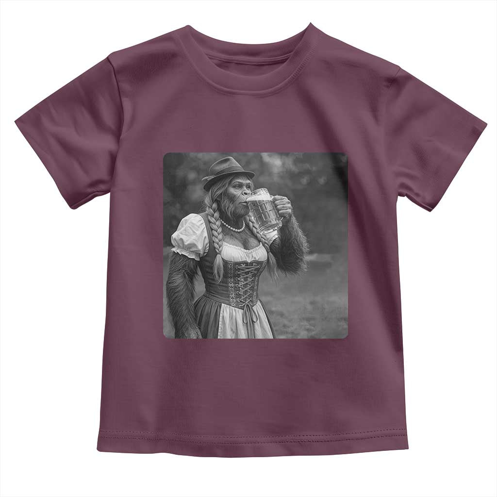 Bigfoot Oktoberfest Toddler T Shirt Vintage Dirndl German Beer Festival Humor