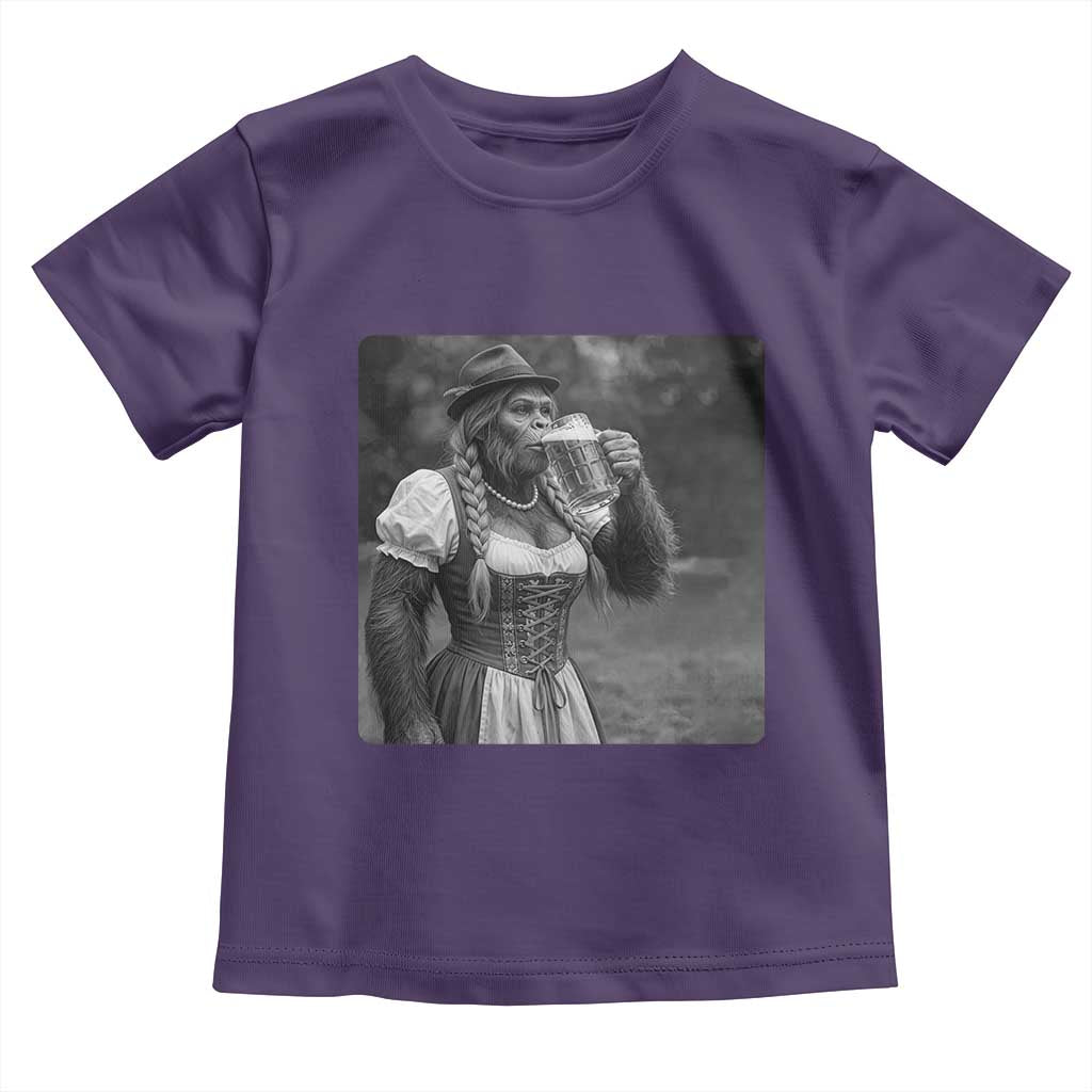 Bigfoot Oktoberfest Toddler T Shirt Vintage Dirndl German Beer Festival Humor