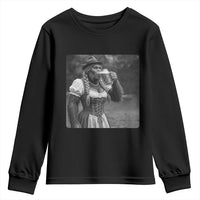 Bigfoot Oktoberfest Youth Sweatshirt Vintage Dirndl German Beer Festival Humor