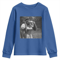 Bigfoot Oktoberfest Youth Sweatshirt Vintage Dirndl German Beer Festival Humor