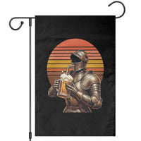 Funny Medieval Renaissance Drinker Garden Flag Vintage Knight In Armor Beer Lover