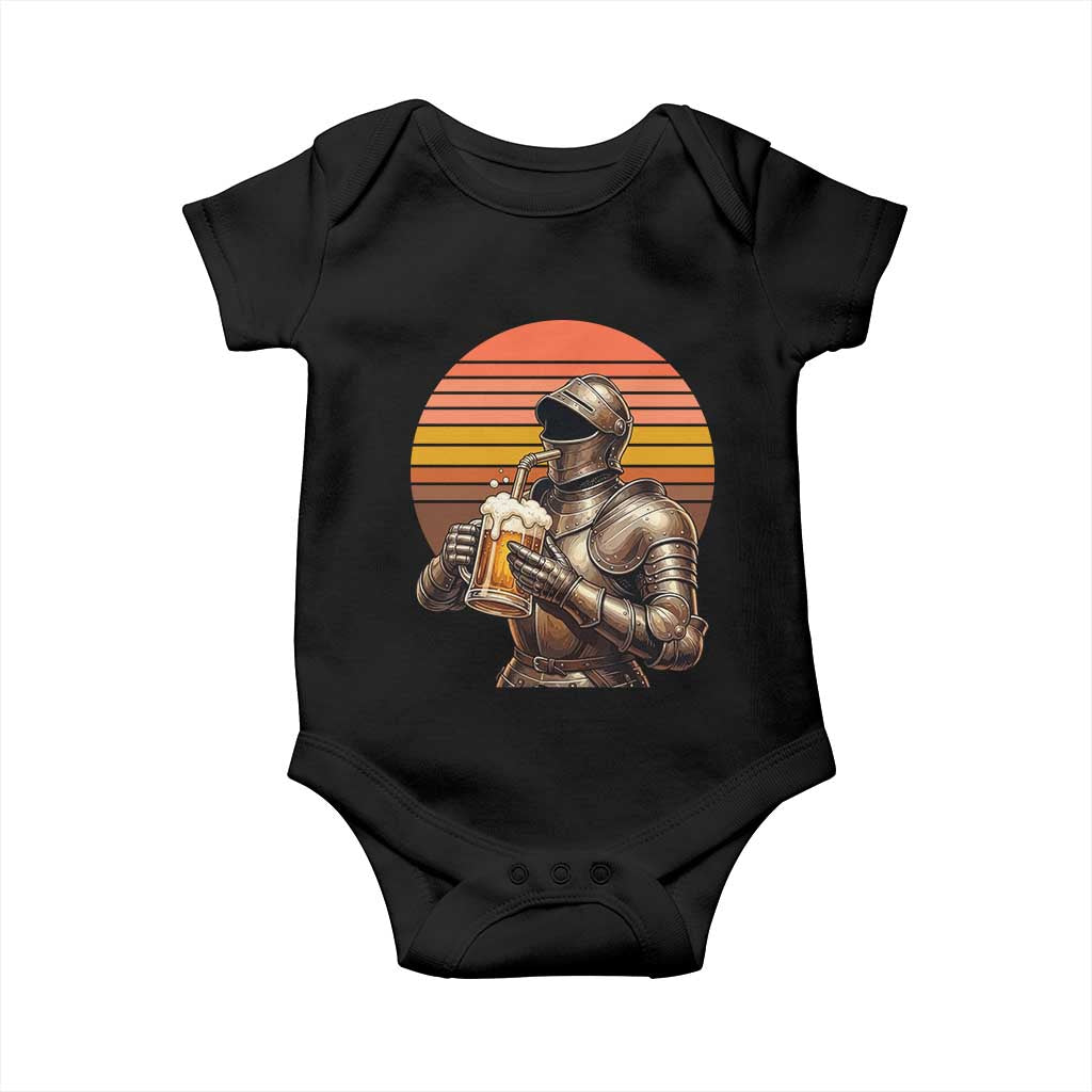 Funny Medieval Renaissance Drinker Baby Onesie Vintage Knight In Armor Beer Lover