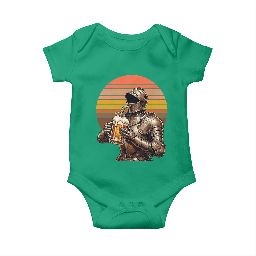 Funny Medieval Renaissance Drinker Baby Onesie Vintage Knight In Armor Beer Lover