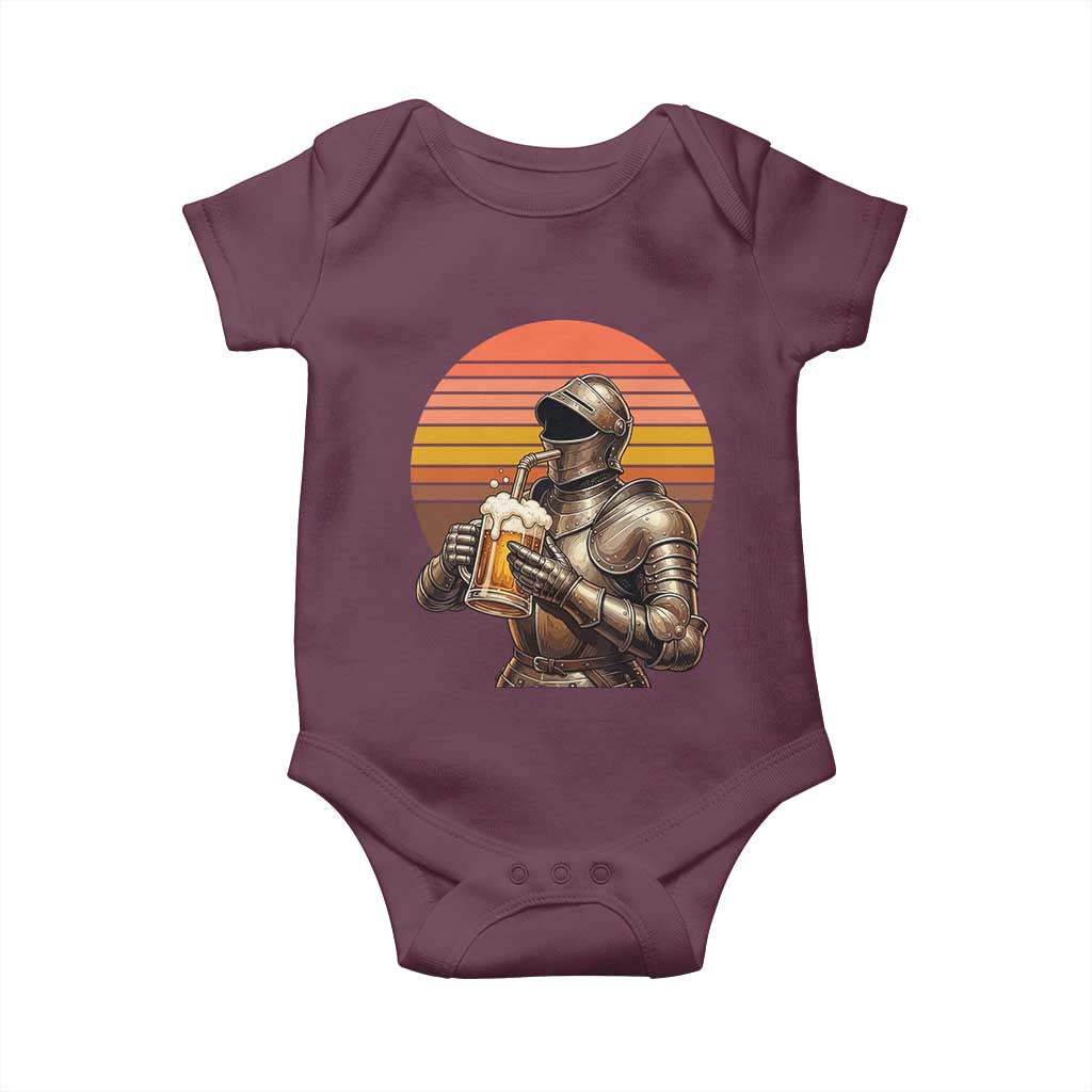 Funny Medieval Renaissance Drinker Baby Onesie Vintage Knight In Armor Beer Lover