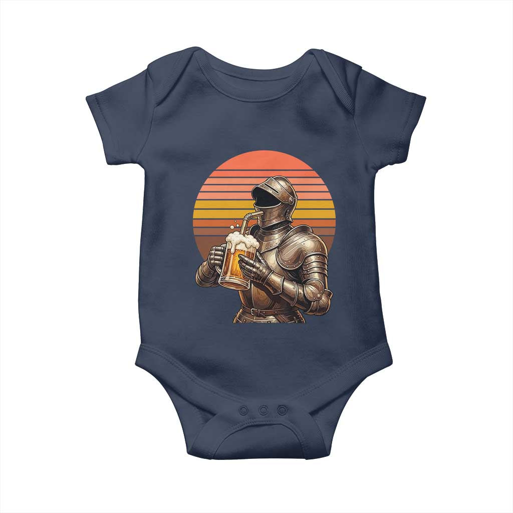 Funny Medieval Renaissance Drinker Baby Onesie Vintage Knight In Armor Beer Lover