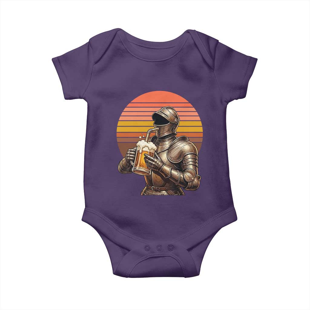Funny Medieval Renaissance Drinker Baby Onesie Vintage Knight In Armor Beer Lover