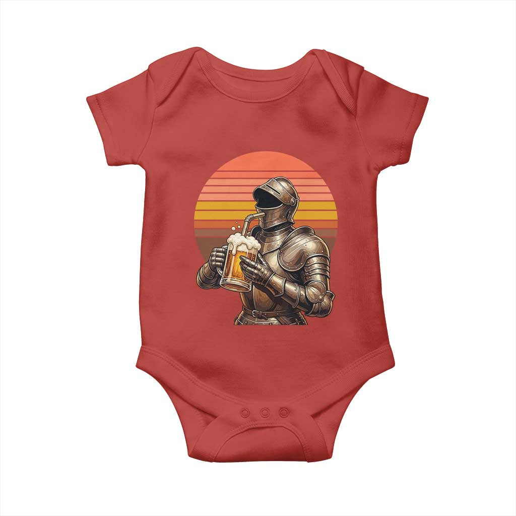 Funny Medieval Renaissance Drinker Baby Onesie Vintage Knight In Armor Beer Lover