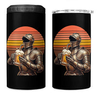 Funny Medieval Renaissance Drinker 4 in 1 Can Cooler Tumbler Vintage Knight In Armor Beer Lover