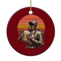 Funny Medieval Renaissance Drinker Ceramic Ornament Vintage Knight In Armor Beer Lover
