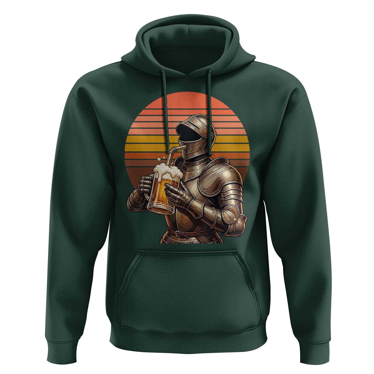 Funny Medieval Renaissance Drinker Hoodie Vintage Knight In Armor Beer Lover