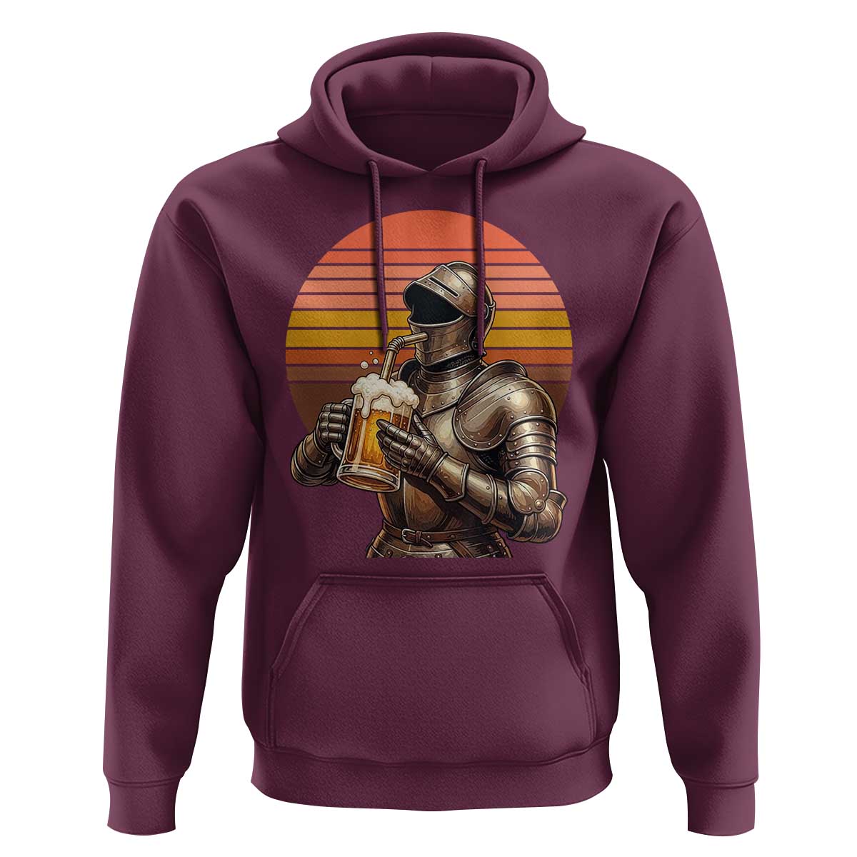 Funny Medieval Renaissance Drinker Hoodie Vintage Knight In Armor Beer Lover