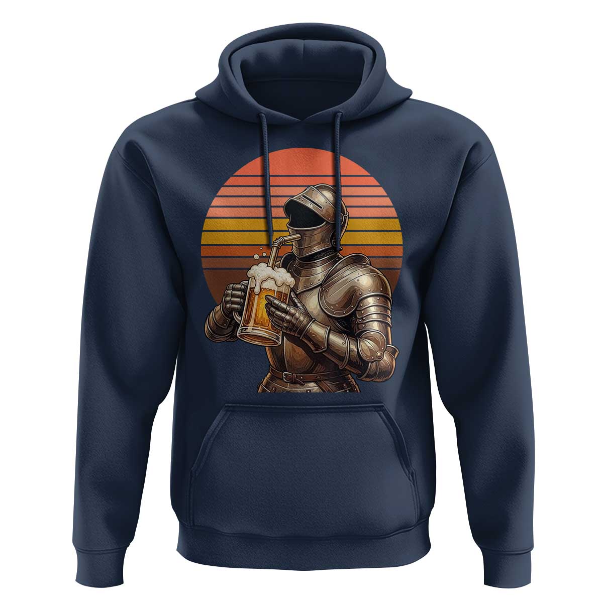 Funny Medieval Renaissance Drinker Hoodie Vintage Knight In Armor Beer Lover