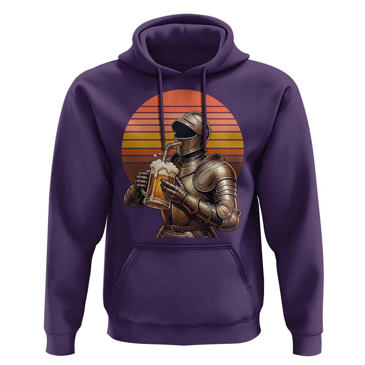 Funny Medieval Renaissance Drinker Hoodie Vintage Knight In Armor Beer Lover