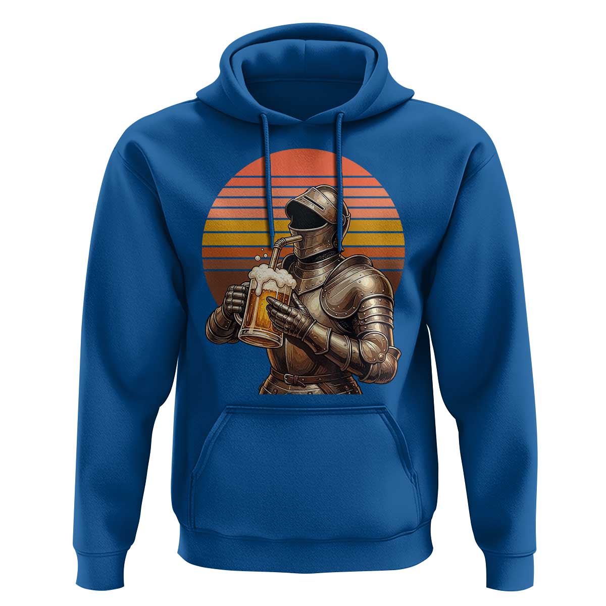 Funny Medieval Renaissance Drinker Hoodie Vintage Knight In Armor Beer Lover