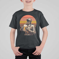 Funny Medieval Renaissance Drinker T Shirt For Kid Vintage Knight In Armor Beer Lover