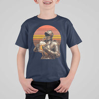 Funny Medieval Renaissance Drinker T Shirt For Kid Vintage Knight In Armor Beer Lover