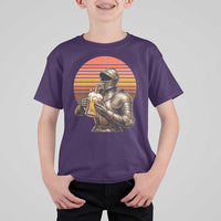 Funny Medieval Renaissance Drinker T Shirt For Kid Vintage Knight In Armor Beer Lover