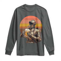 Funny Medieval Renaissance Drinker Long Sleeve Shirt Vintage Knight In Armor Beer Lover