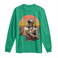 Funny Medieval Renaissance Drinker Long Sleeve Shirt Vintage Knight In Armor Beer Lover