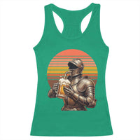 Funny Medieval Renaissance Drinker Racerback Tank Top Vintage Knight In Armor Beer Lover