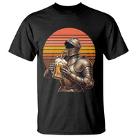 Funny Medieval Renaissance Drinker T Shirt Vintage Knight In Armor Beer Lover