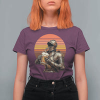Funny Medieval Renaissance Drinker T Shirt For Women Vintage Knight In Armor Beer Lover