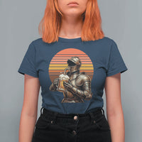 Funny Medieval Renaissance Drinker T Shirt For Women Vintage Knight In Armor Beer Lover