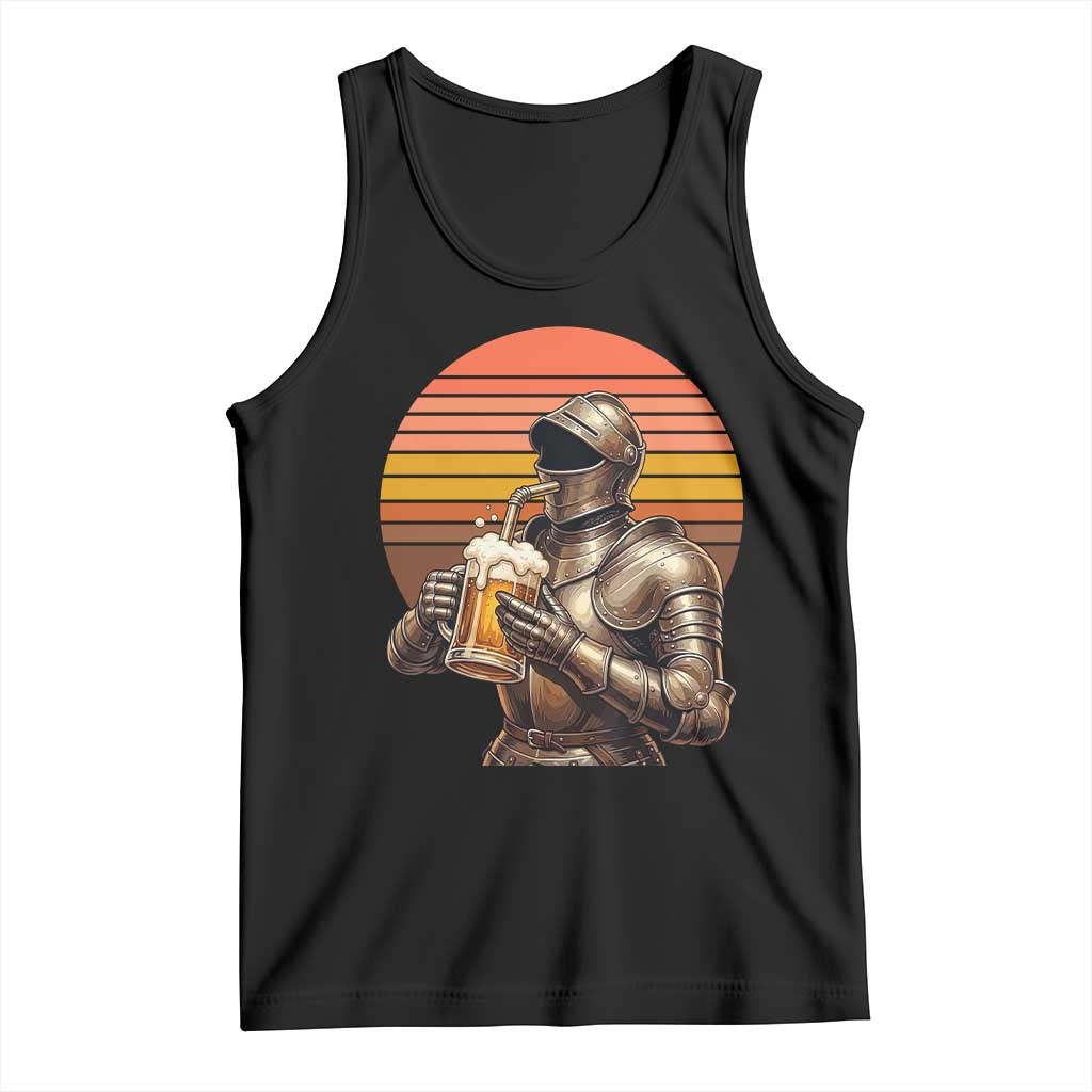 Funny Medieval Renaissance Drinker Tank Top Vintage Knight In Armor Beer Lover