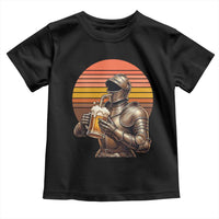 Funny Medieval Renaissance Drinker Toddler T Shirt Vintage Knight In Armor Beer Lover