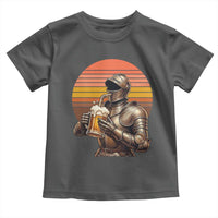 Funny Medieval Renaissance Drinker Toddler T Shirt Vintage Knight In Armor Beer Lover